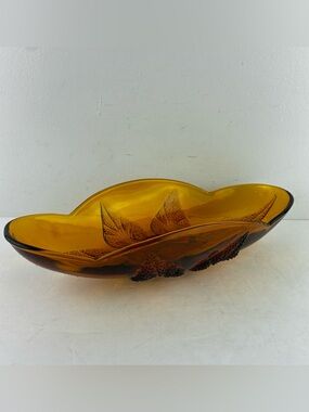 Anchor Hocking Vintage Indiana Glass Deep Amber Relish